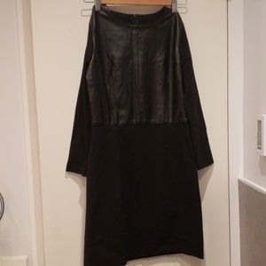 Black dress with leather like chest